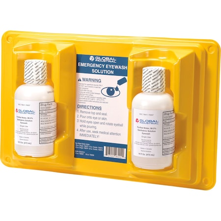 Global Industrial Double Bottle Eyewash Station, 16 Oz. 708569DS